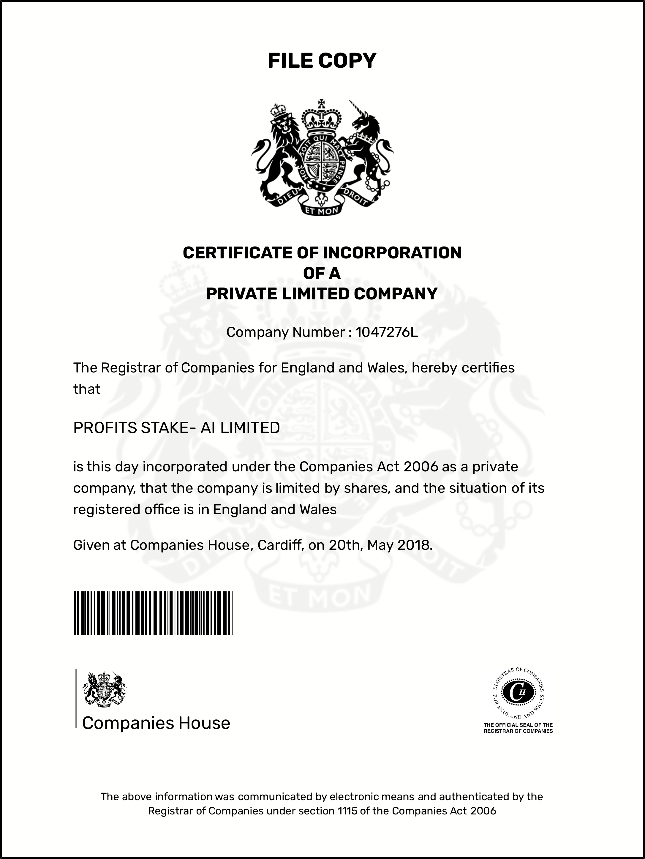 certificate
